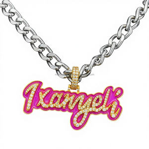 จี้ฮิปฮอปแบบกำหนดเองได้ เรืองแสงในที่มืด เคลือบสีแดง ตัวเรือนเงินแท้ 925 ประดับเพชรโมอิสซาไนต์ VVS รุ่น Matrix Jewel P170 รับรองโดย IGI สำหรับทั้งชายและหญิง - Product Image 1