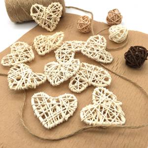 Eco friendly rattan hearts for <b>valentines</b> day gift <b>decoration</b> competitive price woven heart charms - Product Image 1