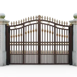 Elegant Decorative Iron Main Gate With Ornamental Metal Design Luxury Double Door Residential Entrance Security Gate - Product Image 6