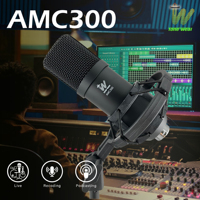 Microphone à condensateur AMC300 pour enregistrement à domicile, podcasting, streaming, chant