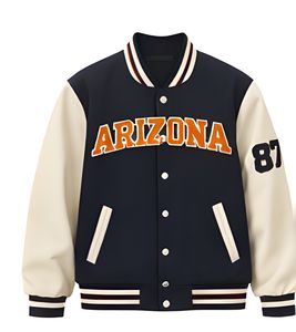 Veste universitaire de luxe en molleton de coton épais 350 GSM, avec logo personnalisé, style baseball, qualité export, fabricant - Product Image 5