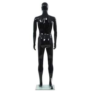 Maniquí Masculino Negro Brillante con Base de Vidrio, Cuerpo Completo de 72.8 Pulgadas - Product Image 4