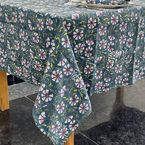 Wholesale Wedding Decoration Table Cloth for Events 100% Cotton Picnic <b>Tablecloths</b> Vintage Block Print <b>Rectangle</b> Table Cover - Product Image 3