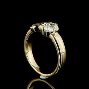 Anillo Toi et Moi con diamante cultivado en laboratorio con corte pera en oro de 10K, 14K, 18K, plata 925, 935, anillo de compromiso personalizado. - Product Image 4