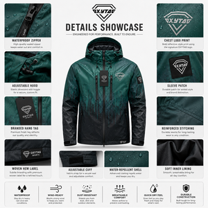 Custom Waterproof Heat Reactive Color <b>Changing</b> Fabric Jacket Mens Outdoor Hooded Windbreaker Thermochromic Sports <b>Coat</b> Factory - Product Image 3