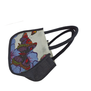 10 sacs fourre-tout en jute imprimés en couleur 20H X 25W X 15G CM sacs à provisions tissés fabriqués au Bengale occidental - Product Image 3