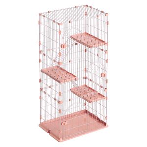 Grande Gabbia per Gatti a 4 Livelli, Recinto DIY Smontabile in Metallo 84x60x163 cm, Recinto per Interni - Product Image 1