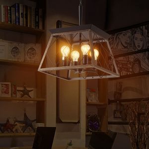 Lampadario a sospensione industriale moderno da 16 pollici, nero e oro, a 4 luci, W1340111204/L1010, regolabile con design a gabbia metallica moderna - Product Image 4