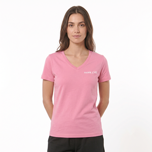 Camisetas de Mujer al por Mayor de Alta Calidad, Camiseta Rosa de Algodón, Impresión de Logotipo Personalizada, Camiseta de Manga Corta con Cuello en V para Damas - Product Image 3