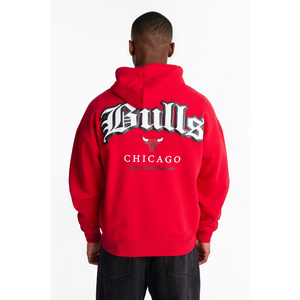 Sweat-shirt à capuche pour homme, coupe classique, logo Chicago, design uni, 100% coton molletonné, vêtement décontracté d'hiver, brodé, 430g, respirant - Product Image 4