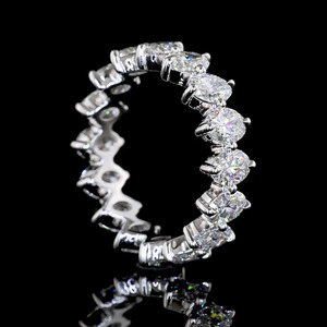 Anillo de Compromiso de Oro Blanco para Mujer con Diamante Ovalado Cultivado en Laboratorio, Chapado en Rodio, Oro de 10K, 14K, 18K, Plata 925, 935, Anillo de Bodas - Product Image 4