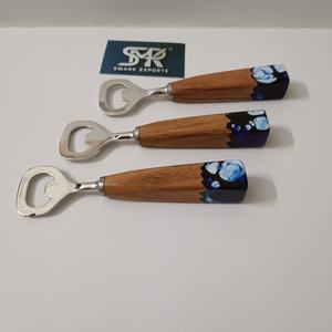 Abridor de Botellas de Resina y Madera Hecho a Mano, Abridor de Tapas de Cerveza, Herramienta de Bar con Mango de Madera, Accesorios de Cocina - Product Image 2