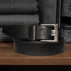 Handmade Premium Leather Belt Pin Buckle | 38MM Width Customizable Length Durable Casual Style | OEM Private Label Wholesale - Product Image 6