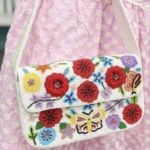 Indian Women Bohemian Style Cotton Handmade Beaded Messenger Evening Bags Shopping <b>Light</b> Weight Eco-Friendly Large Capacity Bag - Product Image 1