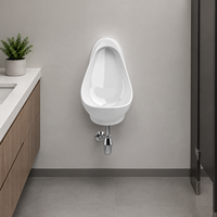 Urinoir sans eau en céramique de style européen ovale 2026 |   Sanitaires modernes suspendus au mur, faciles à nettoyer, garantie 5 ans pour usage commercial
