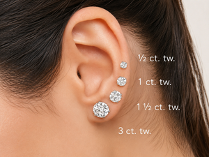 18K White Gold Vintage Round Brilliant Diamond Stud <b>Earrings</b> 4 Prong Setting IGI Certified Wedding Luxury Fine Jewelry - Product Image 4
