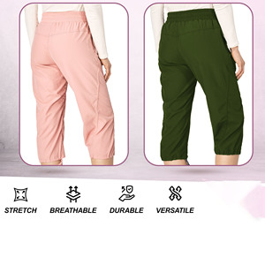 Pantalon Capri Décontracté Coupe Droite pour Femme, Léger et Respirant, de Haute Qualité, Idéal pour l'Extérieur, avec Logo Personnalisé - Product Image 4