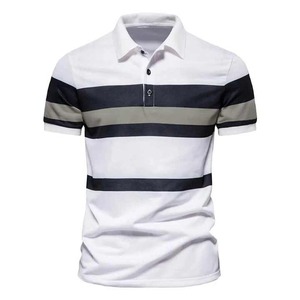 Polo homme en coton bicolore personnalisé OEM, polo de golf décontracté, col classique - Product Image 1