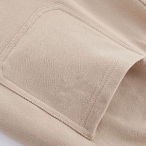Men's Beige Woolen Cotton Vintage Mid Waist Elastic Drawstring Sweatpants <b>Joggers</b> with Side Pockets Autumn Wear - Product Image 6
