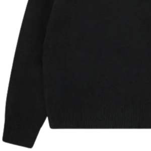 Pull en maille noir à col rond avec bordure contrastée, doux, confortable, ajusté, léger, pour un usage décontracté - Product Image 3