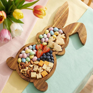 Wholesale Small <b>Breakfast</b> Tray Set Unique Food Wood Serving Platter Bandejas De Madera Dessert Food Wood Serving Tray - Product Image 1