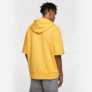 Sudaderas con capucha de manga corta en blanco con bordado personalizado de otoño 2021 para hombres - Product Image 2