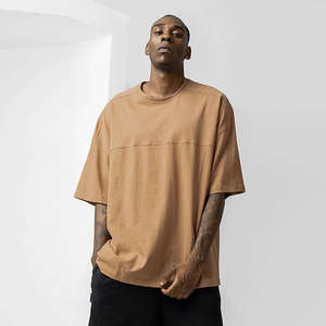 T-shirt de sport en coton pour hommes, coupe oversize à épaules tombantes, pour l'entraînement, vente en gros, commande en gros - Product Image 1