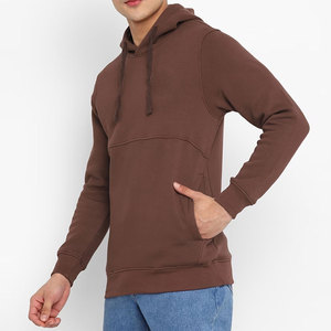 Sudadera con Capucha Marrón para Hombre, Corte Regular, Felpa de Algodón, Estilo Casual para Otoño, Diseño con Bolsillos, Tejido de Punto, Manga Larga - Product Image 3