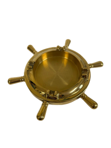 Cenicero de latón con forma de timón de barco, decorativo náutico marítimo de mesa, cenicero vintage inspirado en el mar para decoración de hogar, oficina o escritorio, estilo costero. - Product Image 2