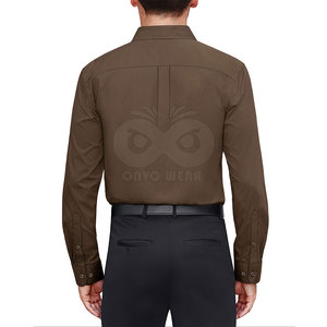 Chemises de bureau formelles pour hommes, vêtements de travail, manches longues, boutonnées, chemise de travail, logo personnalisé, fournisseur en gros - Product Image 3