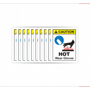 Wholesale Industrial Caution Hot Surface Warning Sticker Hand Cut Blade Hazard Decals Wear Protective Gloves - Product Image 2