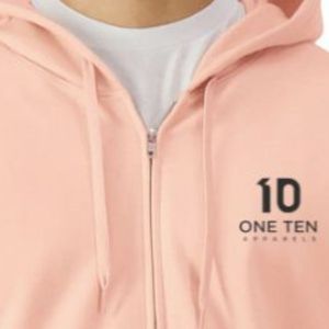 Midweight Fleece Adult Full <b>Zip</b> <b>Hooded</b> Sweatshirt Dusty Rose Soft Warm Casual Hoodie Jacket Comfortable Custom Wholesale - Product Image 6