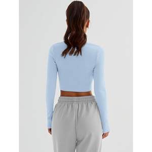 Trendy Queen Women's Bodysuits Basic Ribbed Slim Fitted Crop <b>Tops</b> with <b>Long</b> <b>Sleeves</b> Casual Fall Fashion for <b>Y2K</b> Teen Girls - Product Image 5