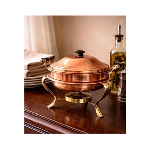Hotels Restaurant Luxury Round Gold Stainless Steel Buffet Chafing <b>Dish</b> With Cover Food Warmer <b>Set</b> - Product Image 1