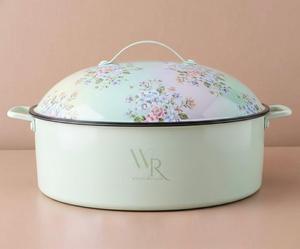 Modern Food <b>Warmer</b> Hotpot Serving Dish with Floral Pattern Lid, Casserole Dining Tabletop <b>Buffet</b> for Home Party Kitchenware Dish - Product Image 1