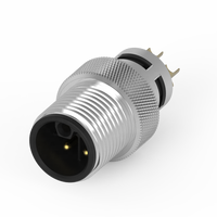Connecteur industriel mâle M12 à 5 broches moulé avec câble, étanche IP67, 63V 16A 0.84KV diélectrique -20~85°C