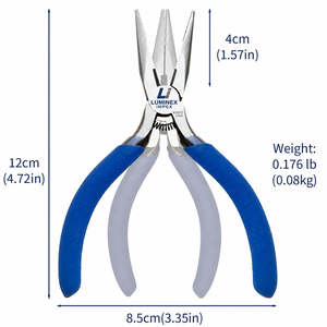 LUMINEX IMPEX LUB=113 <b>Long</b> <b>Nose</b> Stainless Steel Lightweight Jewelry Making Polishing Pliers - Product Image 1