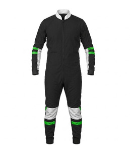 Combinaison intégrale noire pour homme avec accents verts et gris, fermeture éclair sur le devant, combinaison de parachutisme taille adulte, combinaisons de parachutisme personnalisables - Product Image 2