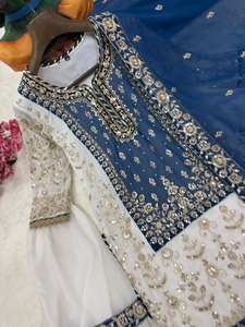 Realza la belleza de tu guardarropa con este conjunto de salwar kameez y sharara recién lanzado: ropa moderna para fiestas en todas las estaciones. - Product Image 6