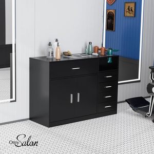 Meuble de salon autoportant |   Stations de coiffure pour barbiers |   Équipement de spa beauté avec 5 tiroirs - Product Image 2