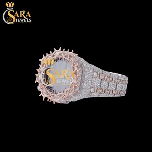 High On Demand Bust Down Hip Hop Iced Out Diamond <b>Watches</b> Automatic Mechanical VVS Moissanite <b>Watch</b> Available for Export Price - Product Image 4