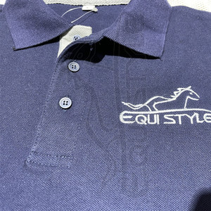 Chemises polo bleu marine, coton respirant, manches courtes, uniforme, fabricant de polos, logo personnalisé, OEM, polos en gros - Product Image 2