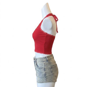 2026 Custom V-Neck Collar Design Women Tank <b>Tops</b> Spandex Material Made Stretchable Women Tank <b>Tops</b> - Product Image 4