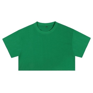 New Arrival Women's T-Shirt <b>Mock</b> <b>Neck</b> T-Shirts Crop-<b>Top</b> Cotton Jersey Boxy Cropped <b>Top</b> Women - Product Image 5