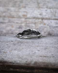 Anillo de compromiso Lia de plata de ley con piedra lunar, inspirado en la naturaleza, con diseño rústico de rama y hoja, joyería con gemas, certificado IGI de alta calidad - Product Image 2