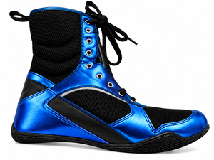 Professional Boxing <b>Boots</b> <b>Black</b> White PU Breathable Lace-Up Pull-On Closure Unisex Protective Gear for Adults - Product Image 3
