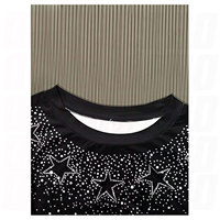 T-shirt à manches courtes pour hommes, imprimé étoile scintillante, col rond, décontracté, graphique brillant, léger, streetwear, fête, club
