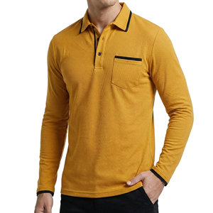 Camisas Polo de Manga Larga para Hombre, Hechas a Medida, de Primera Calidad, con Ribete en Contraste, de Algodón Piqué, al por Mayor, Ajustadas, a la Moda - Product Image 1