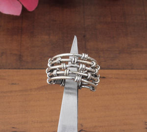 แหวนเงินแท้ 925 งานแฮนด์เมด ดีไซน์ลวดพันแบบศิลปะ แหวนลวดถักลายเฉพาะตัว สำหรับผู้หญิง งานแต่งงาน สไตล์คลาสสิก ขายส่ง - Product Image 3