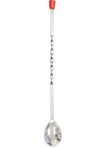 Cuchara de Bar Portátil Reutilizable de Acero Inoxidable Ecológica con Perilla Roja - Product Image 2